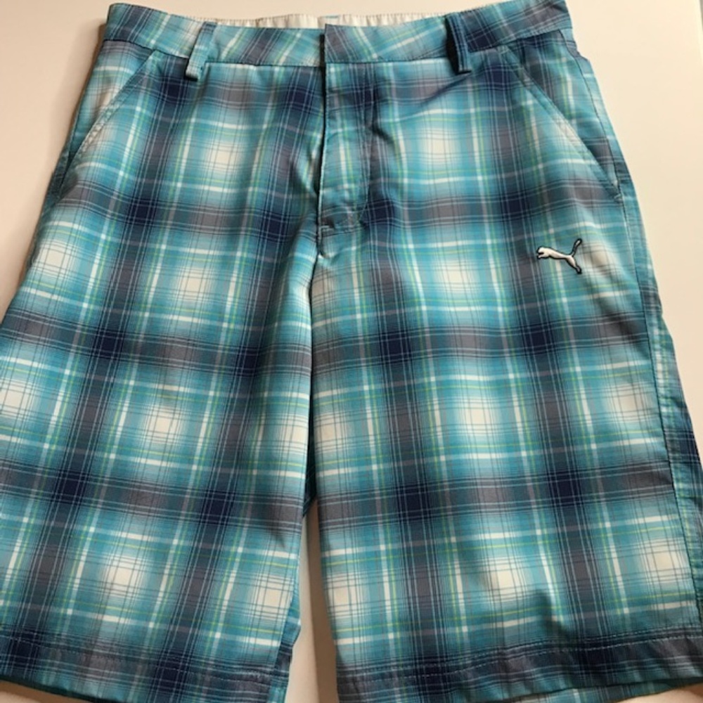 Puma Boy's Plaid Shorts-Large